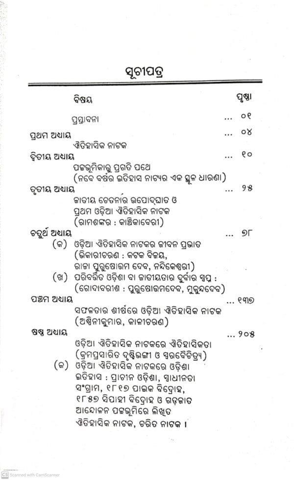 Odia Natakare Itihasara Pratidvani