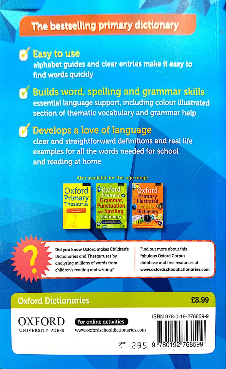 Oxford Primary Dictionary - A.K. Mishra Agencies Pvt. Ltd.