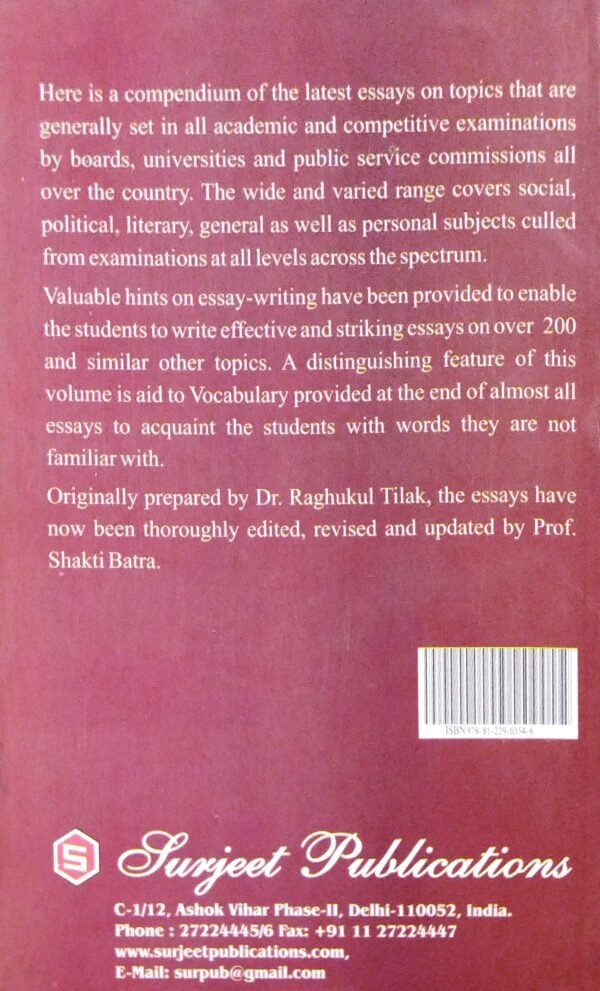Surjeets English Essays by Dr. Raghukul Tilak