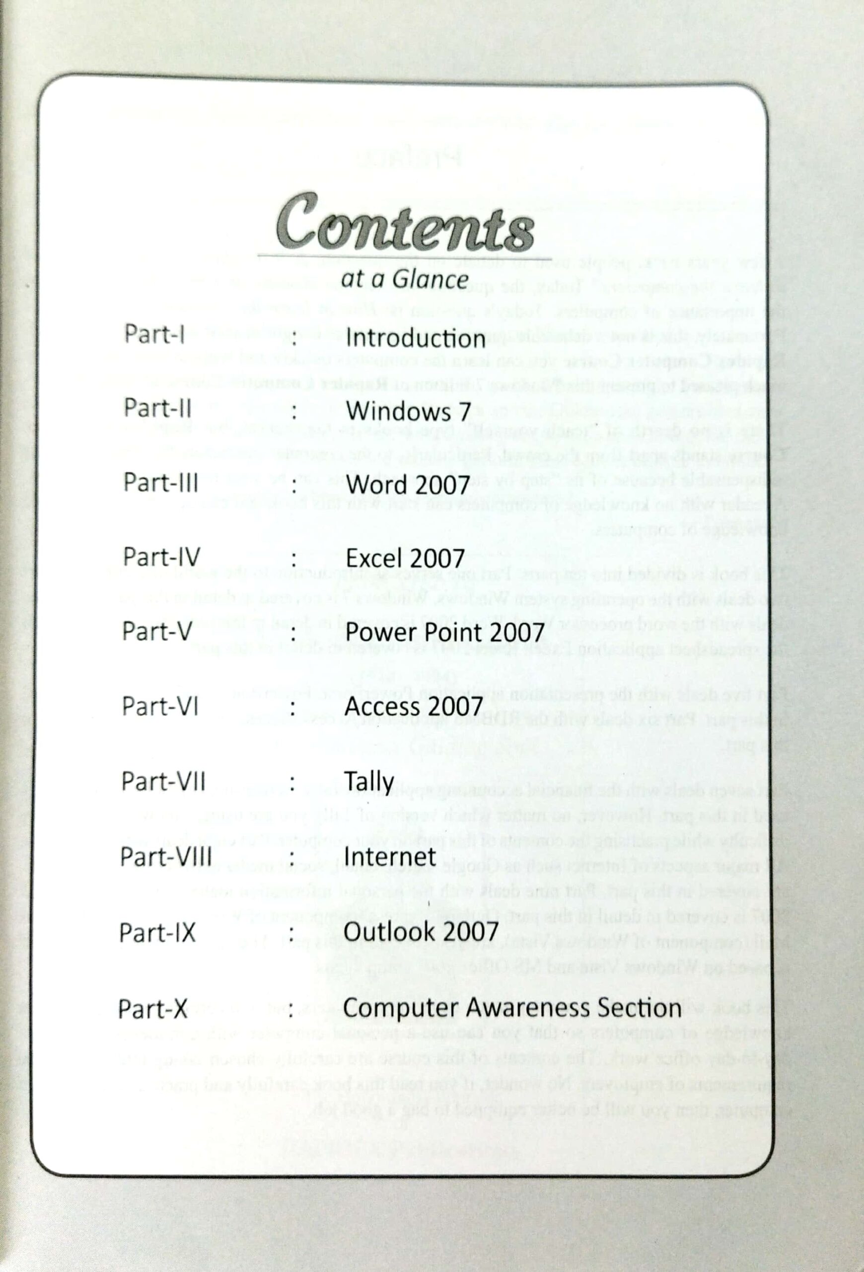 Rapidex Computer Course Windows Windows 7 and MS Office 2007 Edition ...
