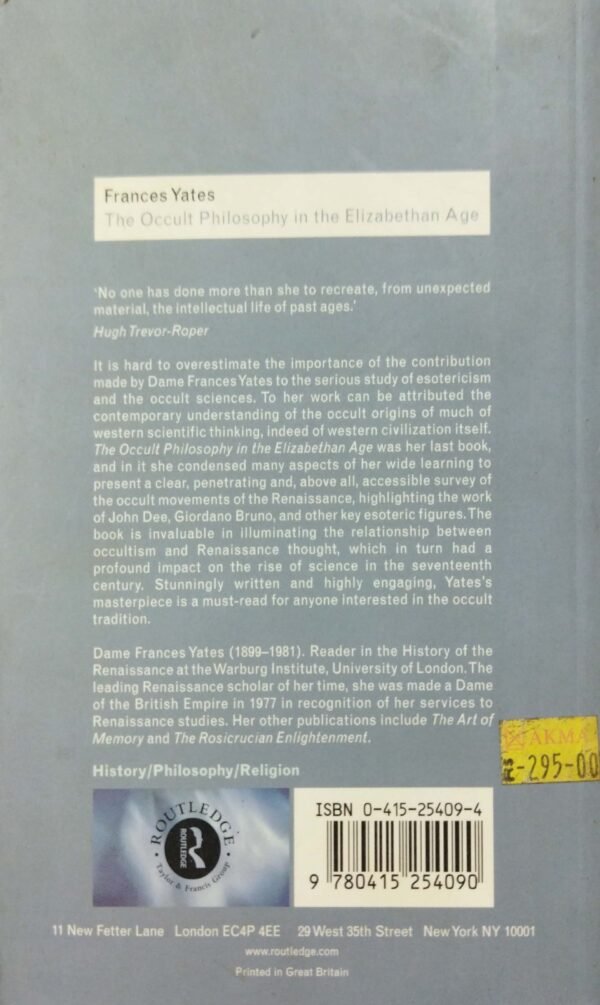 The Occult Philosophy in the Elizabethan Age