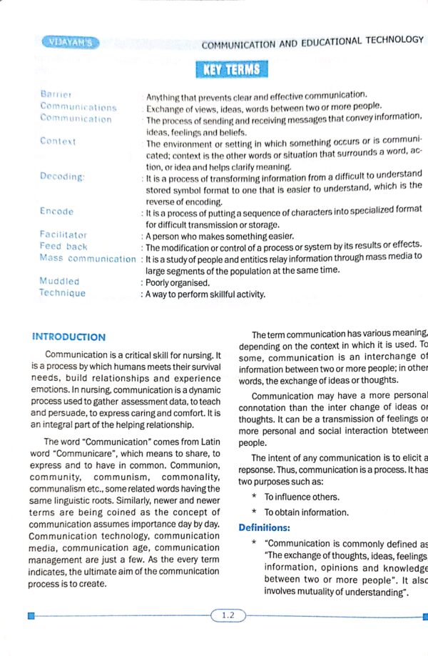 A Text Book Of Communication And Educational Technology For B.Sc. Nursing 2nd Yr