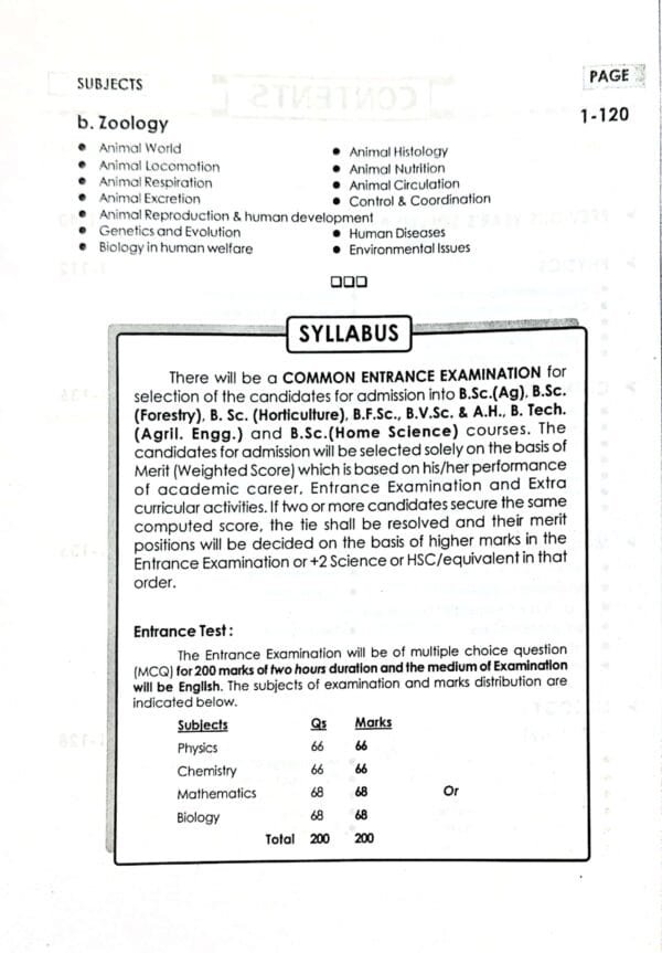 Common Entrance Guide Book for OUAT