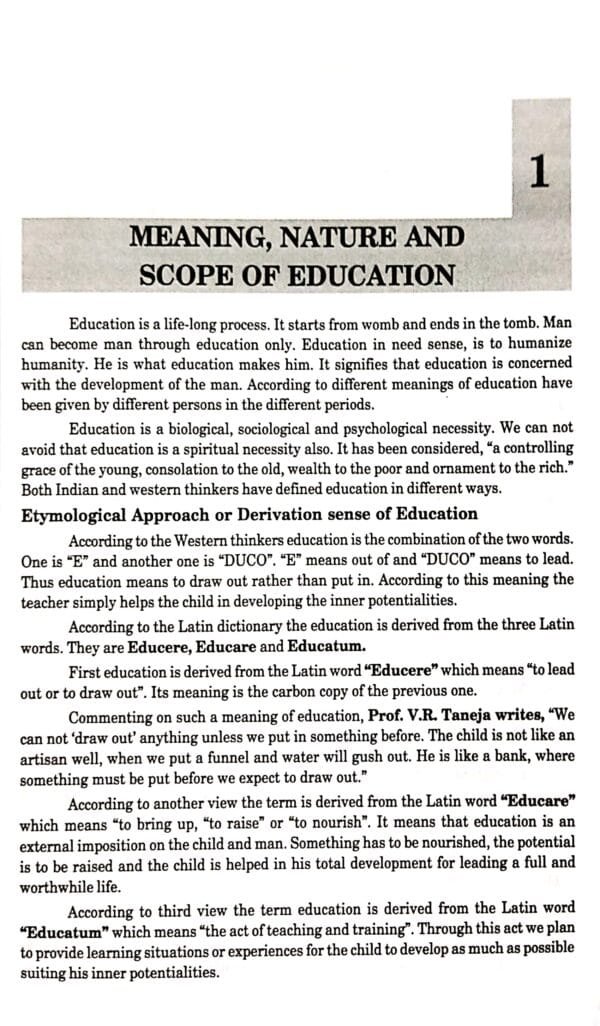 +2 Foundations Of Education-I For Class-XI