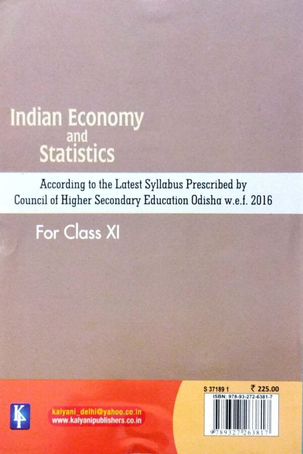 Indian Economy And Statistics For Class-XI