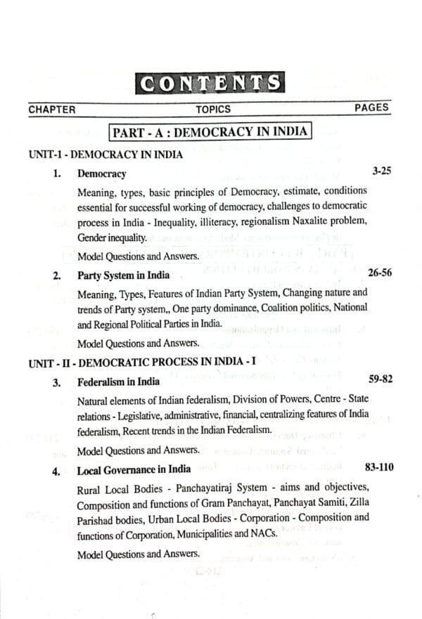Plus Two Political Science Part Two
