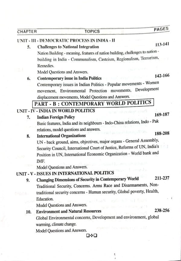 Plus Two Political Science Part Two