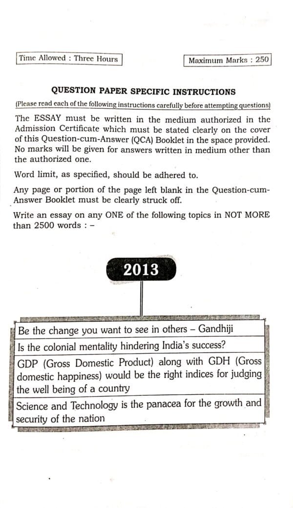 12 Year-Wise Civil Services Ias Mains Essay Previous Year Solved Papers 1 To 4 2024-2013