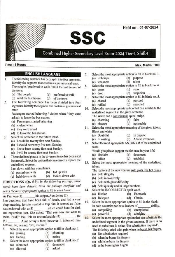 17 Year-Wise Ssc Chsl 10+2 Tier-I 6ed