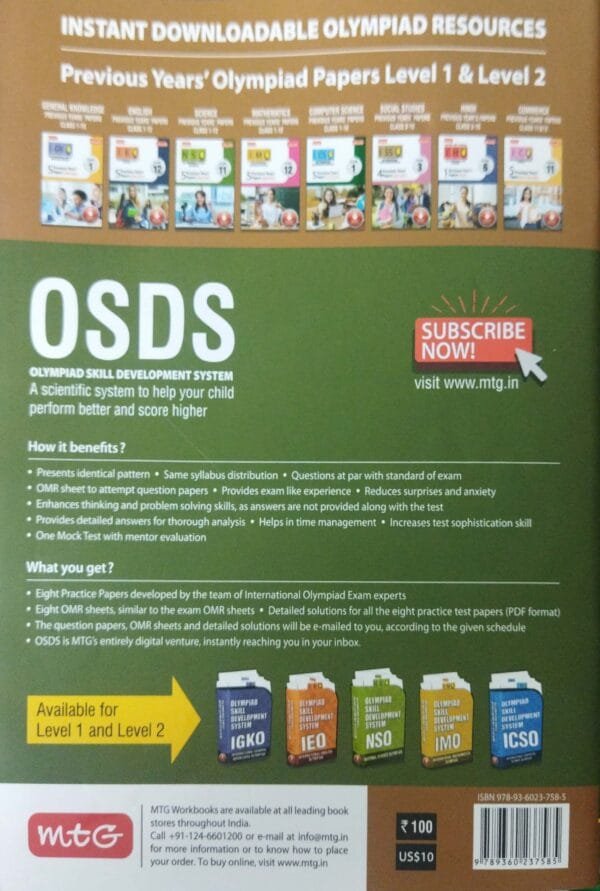 Mtg  Nso Science Olympiad Work Book Class-9 2025-26