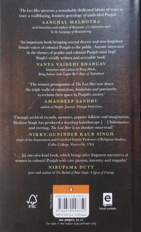 The Lost Heer  Women In Colonial Punjab