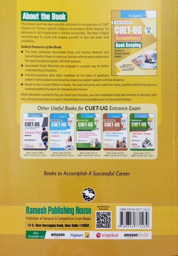 Cuet-Ug Accountancy Book Keeping Section-II Domain Specific Subject Book-103 Cuet-Ug Accountancy Book Keeping Section-II Domain Specific Subject Book-10