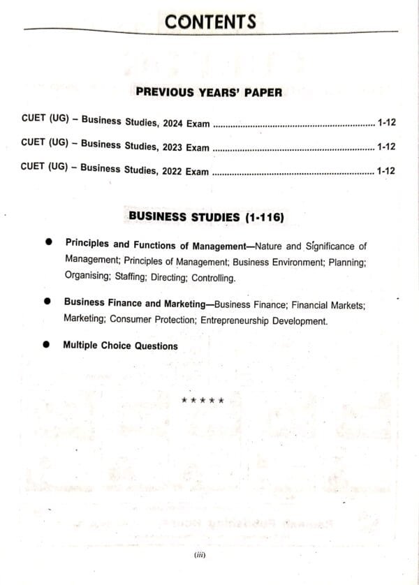 Cuet-Ug Business Studies Section-II Domain Specific Subject Book-122 Cuet-Ug Business Studies Section-II Domain Specific Subject Book-12