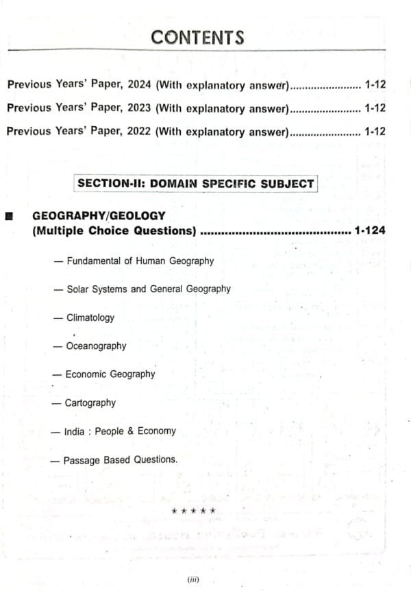 Cuet-Ug GeographyGeology Section-II  Domain Specific Subject  Book-15