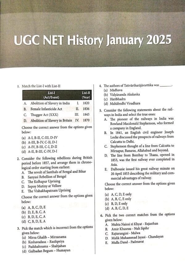 Nta Ugc Net/Set/Jrf History Paper-2 2025 3ed