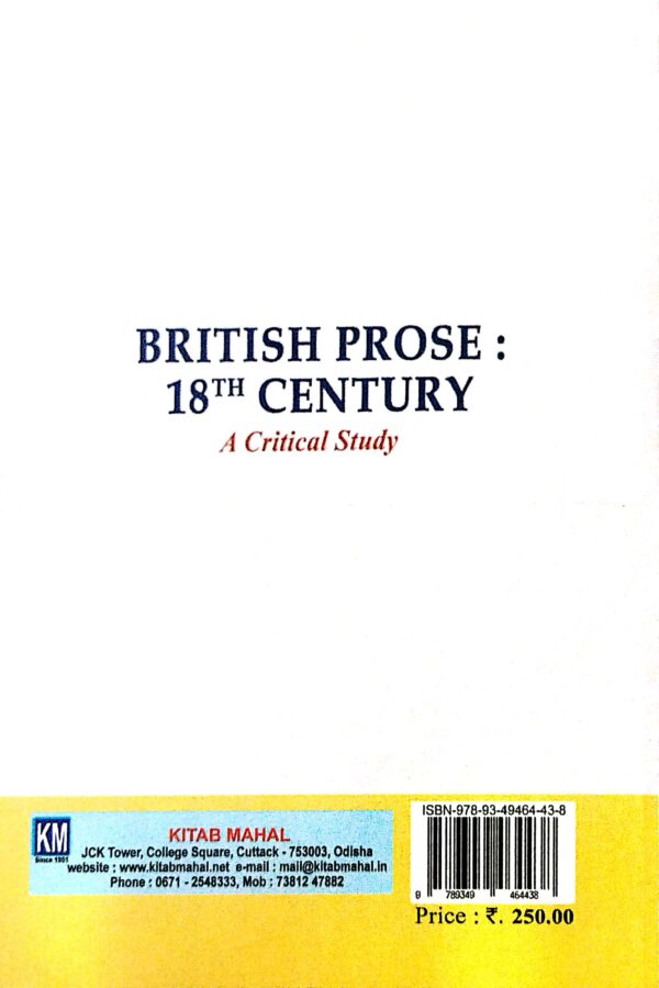 British Prose 18th Century A Critical Study Sem-III Core Course-VII Nep2 British Prose : 18th Century A Critical Study Sem-III Core Course-VII Nep