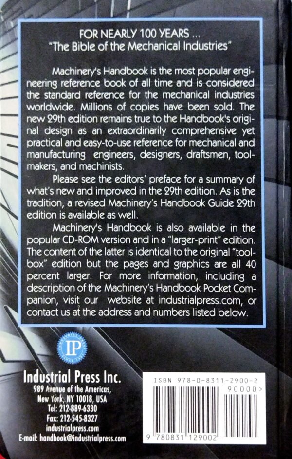 Machinerys Handbook, 29/ed.
