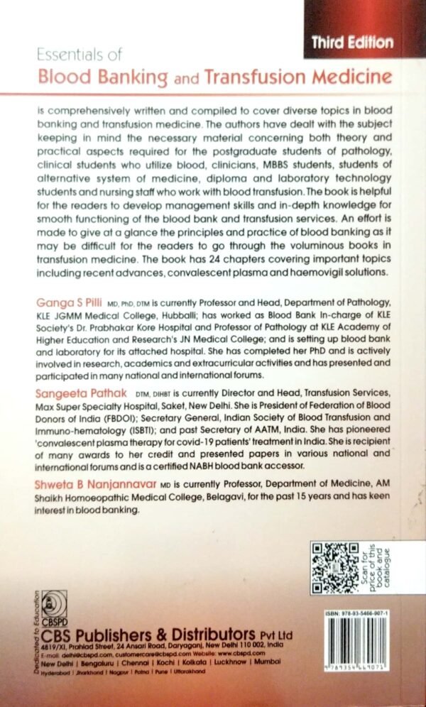 Essentials Of Blood Banking And Transfusion Medicine 3ed