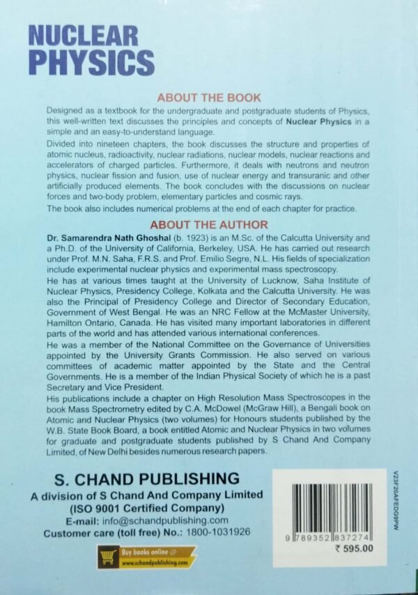 Nuclear Physics For B.Sc. (Pass & Honours) M.Sc. Students Nep2 Nuclear Physics For B.Sc. (Pass & Honours) M.Sc. Students Nep