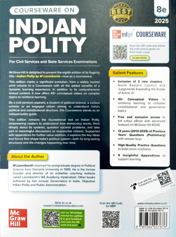 Courseware On Indian Polity For Civil Services And State Services Examinations 8ed