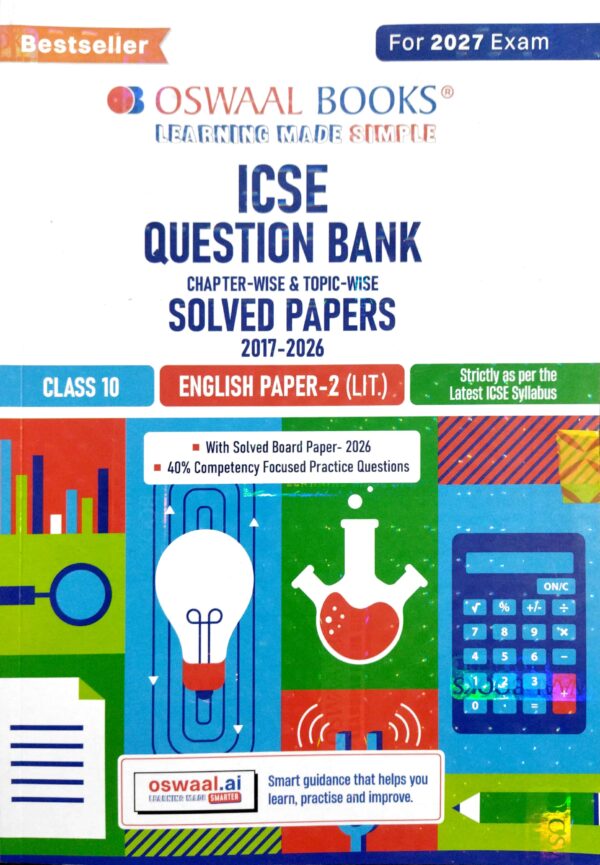 Oswaal Books Icse Question Bank Class-10 English Paper-2 (Lit) For 2027 Exam