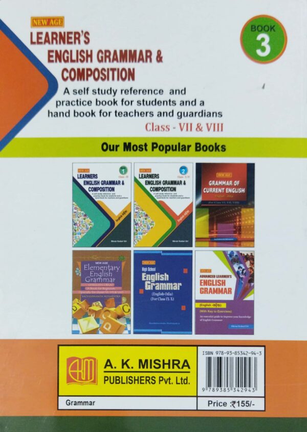 New Age Learners English Grammar & Composition Class-VII & VIII Book-3